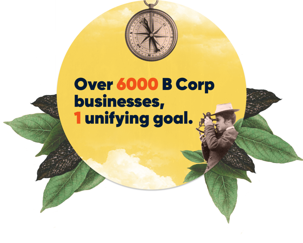 Image showing text: Over 6000 B Corp businesses, 1 unifying goal.